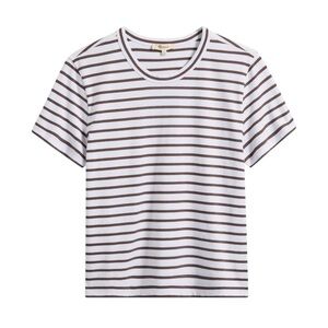 Madewell The Perfect Crewneck Tee in Roasted Chicory Stripe Allday Jersey